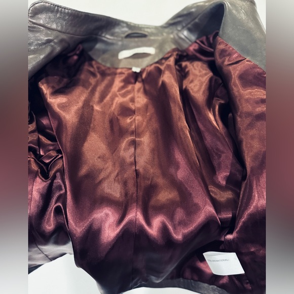 J Brand 3/4 Sleeve Moto Chocolate Brown Leather Jacket size S - Picture 6 of 12